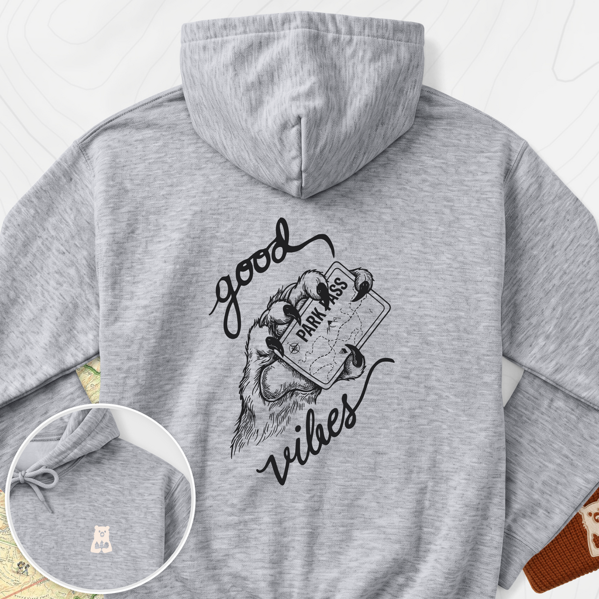 Park Pass Back Print Hoodie - Sport Grey