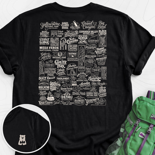 National Parks Black back print lightweight T-shirt