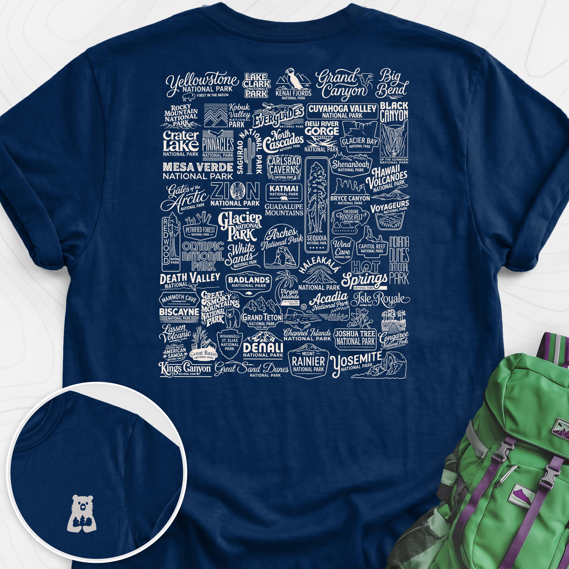 National Parks Navy back print lightweight T-shirt