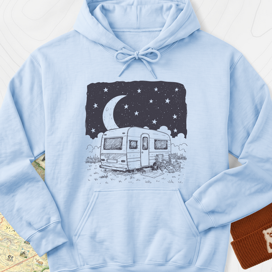 Night Camper Hoodie - Light Blue