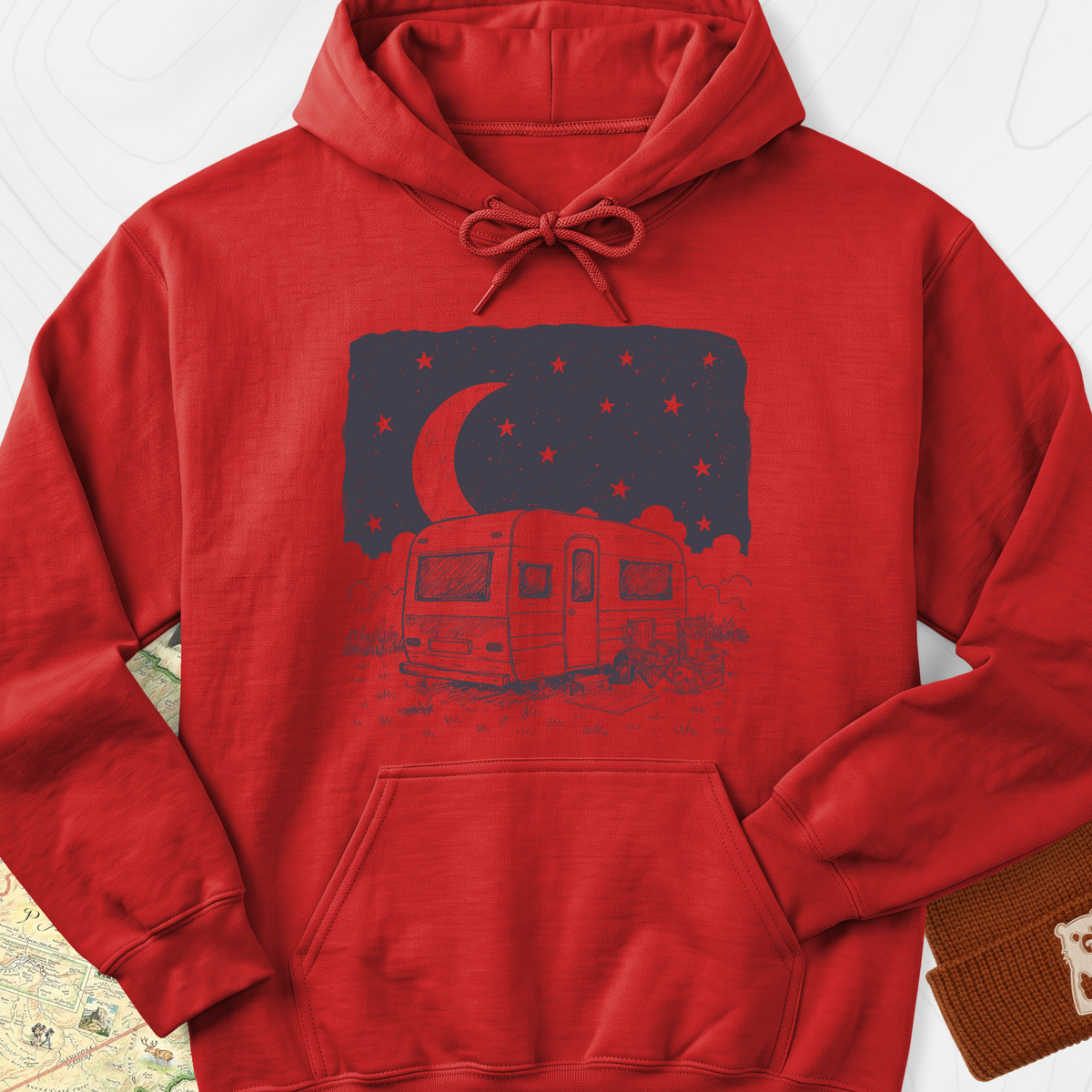Night Camper Hoodie - Red