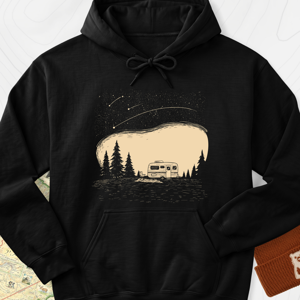 Shooting Star Camper Hoodie - Black