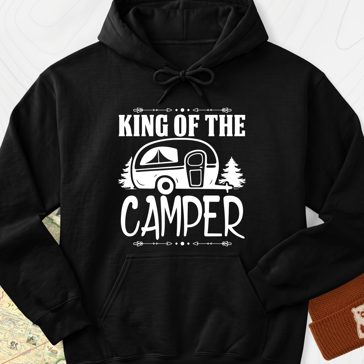 Camping King Hoodie - Black
