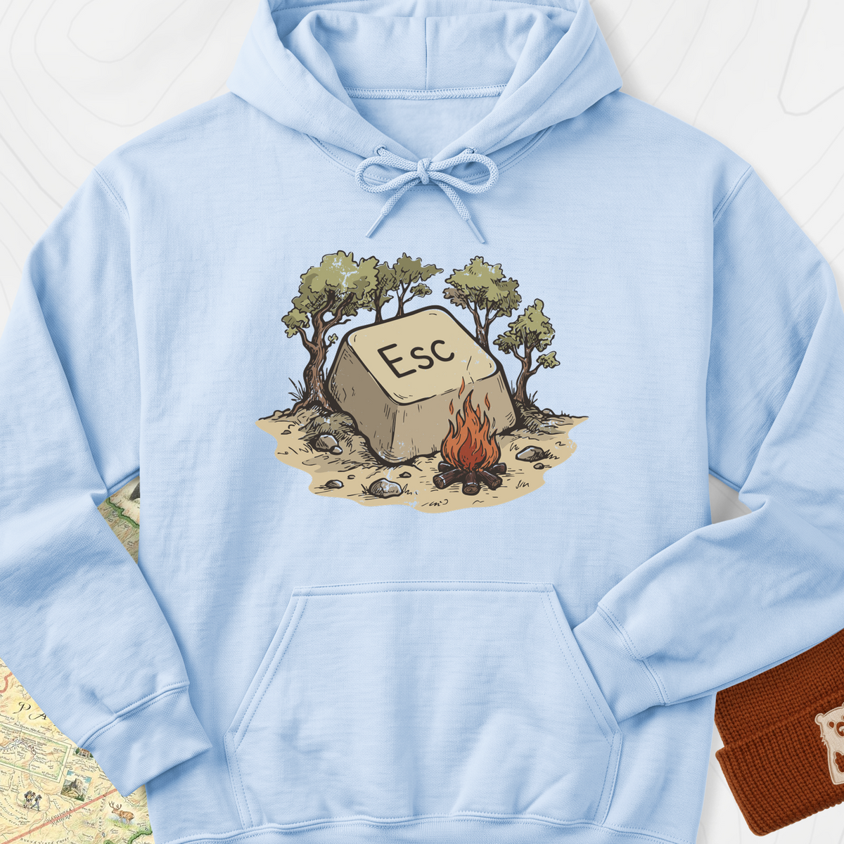 ESC Campfire Hoodie - Light Blue