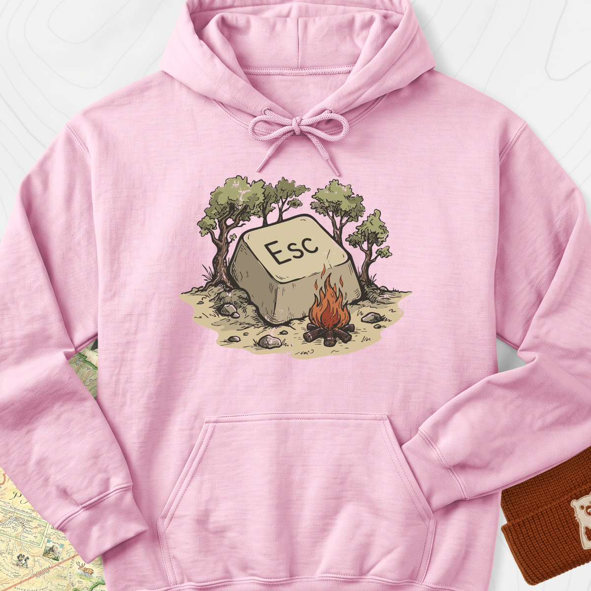 ESC Campfire Hoodie - Light Pink
