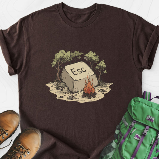ESC Campfire Dark Chocolate front print lightweight T-shirt