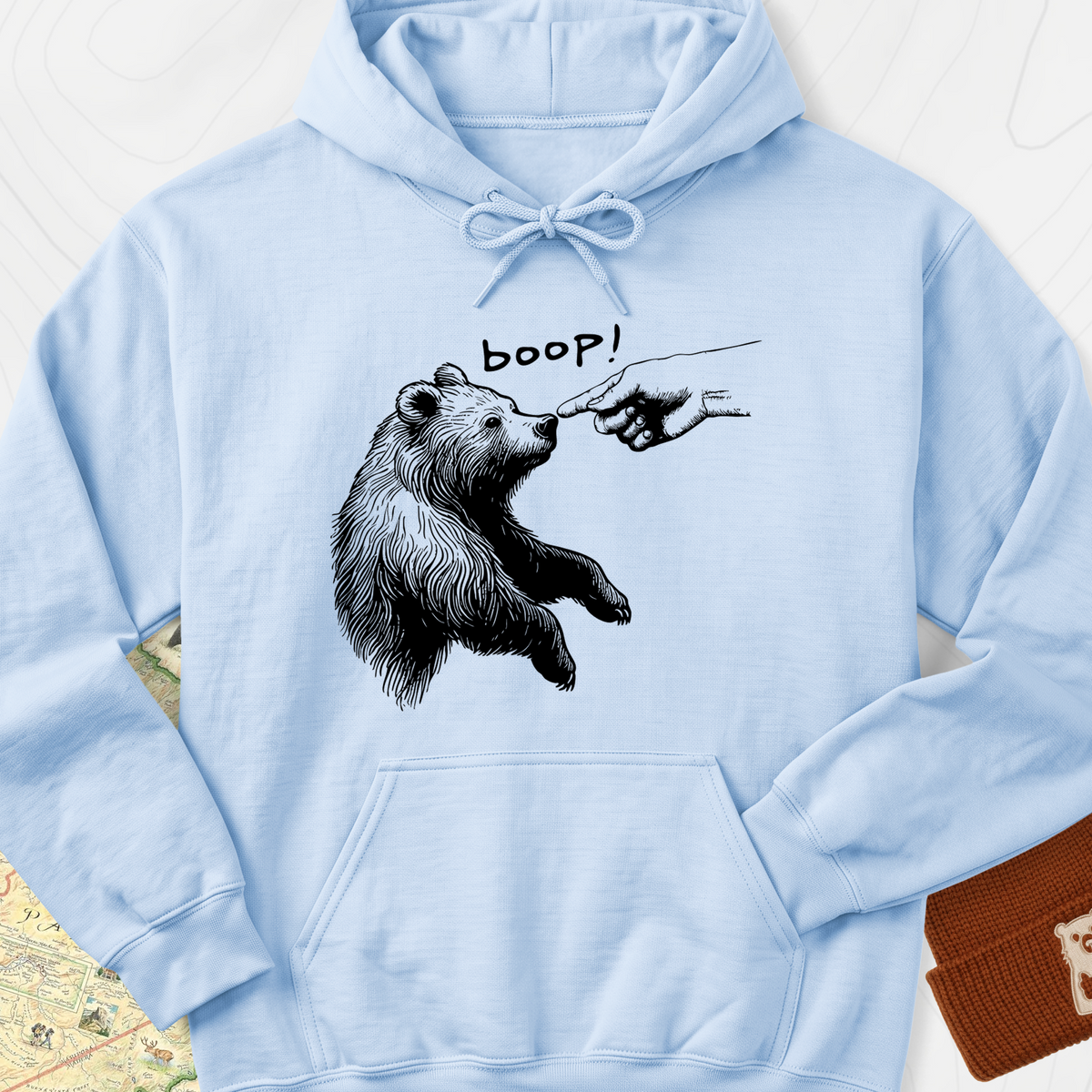 Boop Bear Hoodie - Light Blue