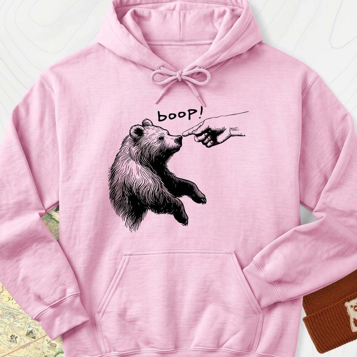 Boop Bear Hoodie - Light Pink