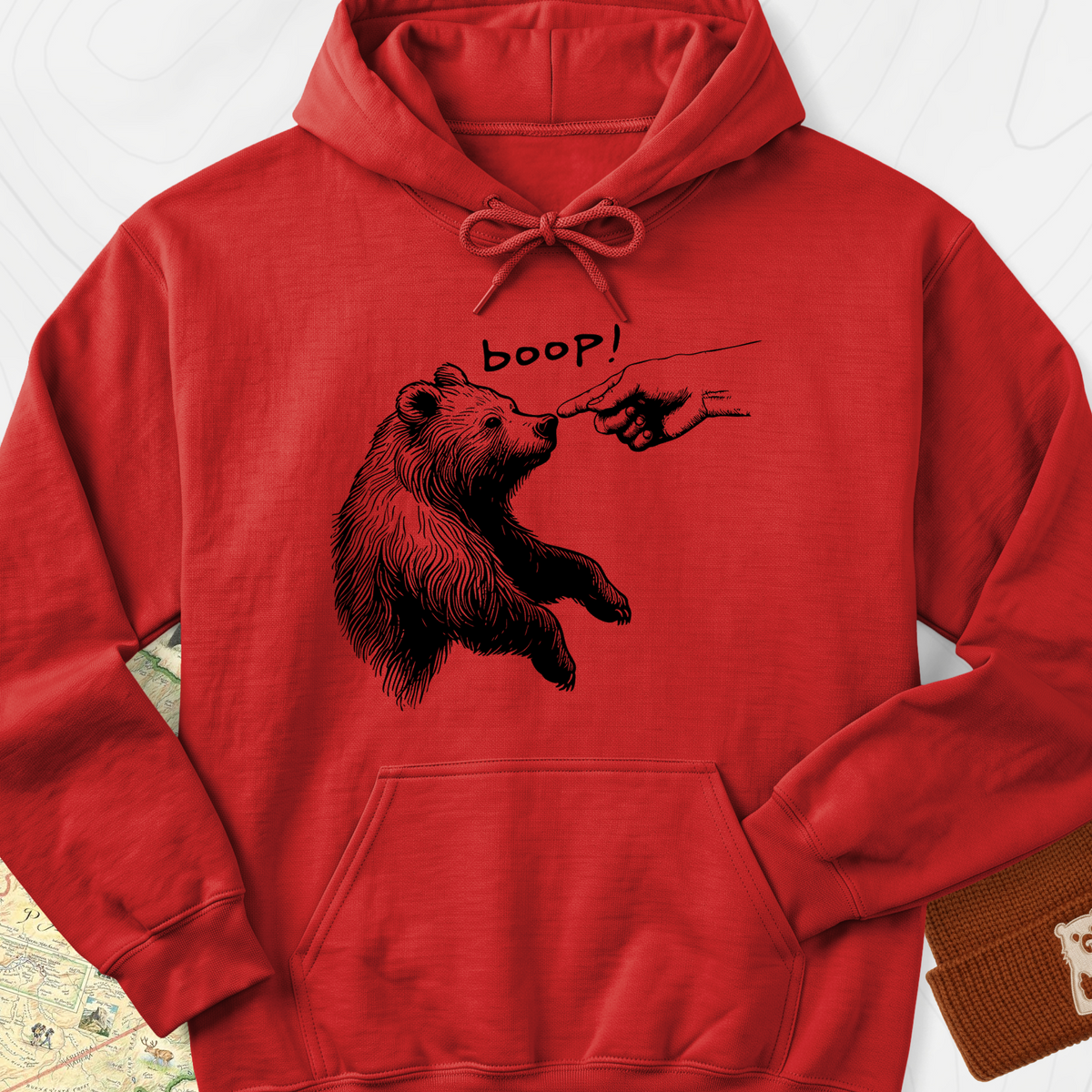 Boop Bear Hoodie - Red