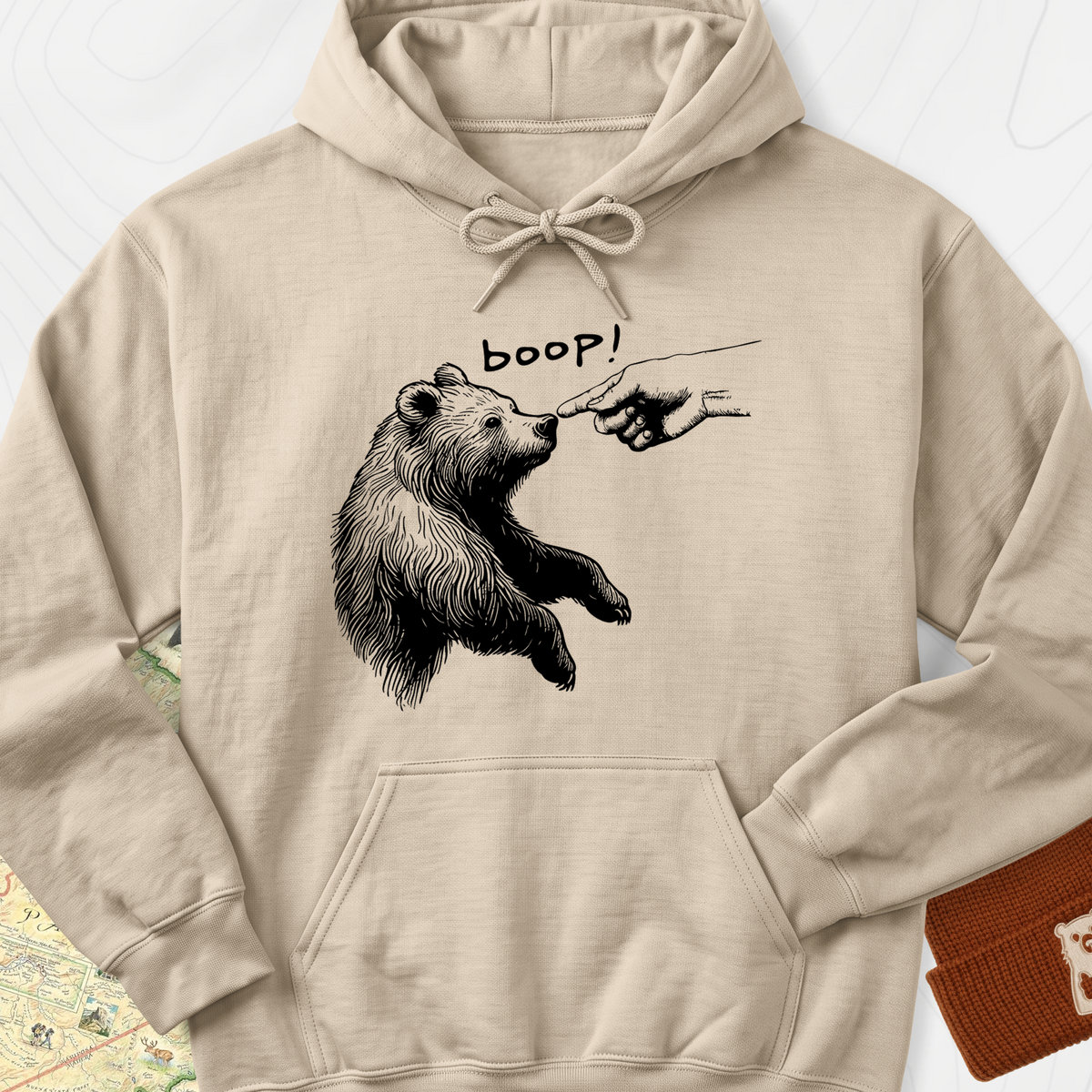Boop Bear Hoodie - Sand