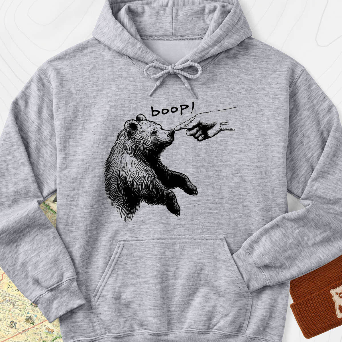 Boop Bear Hoodie - Sport Grey