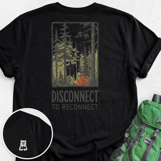 Disconnect Forest Black back print lightweight T-shirt
