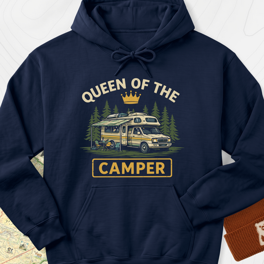 Queen of the Camper RV Hoodie - Navy
