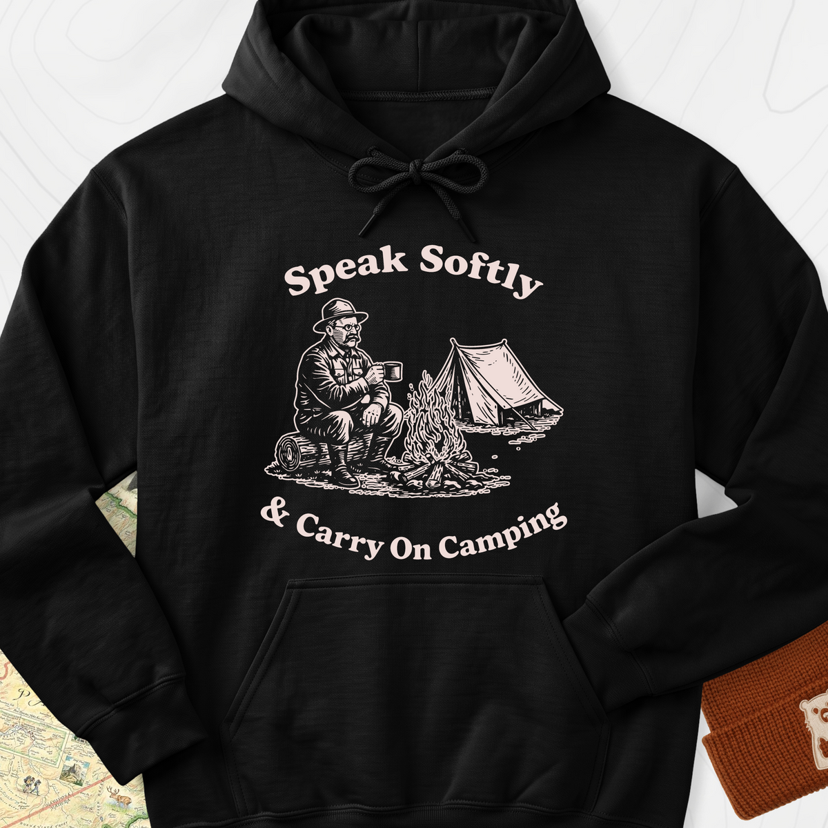 Speak Softly Campfire Hoodie - Black
