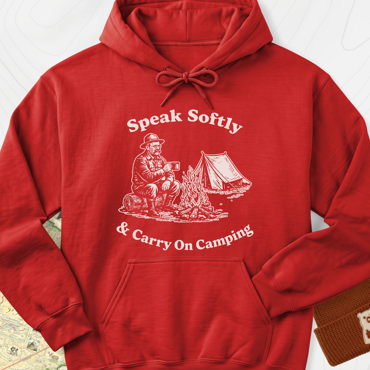 Speak Softly Campfire Hoodie - Red