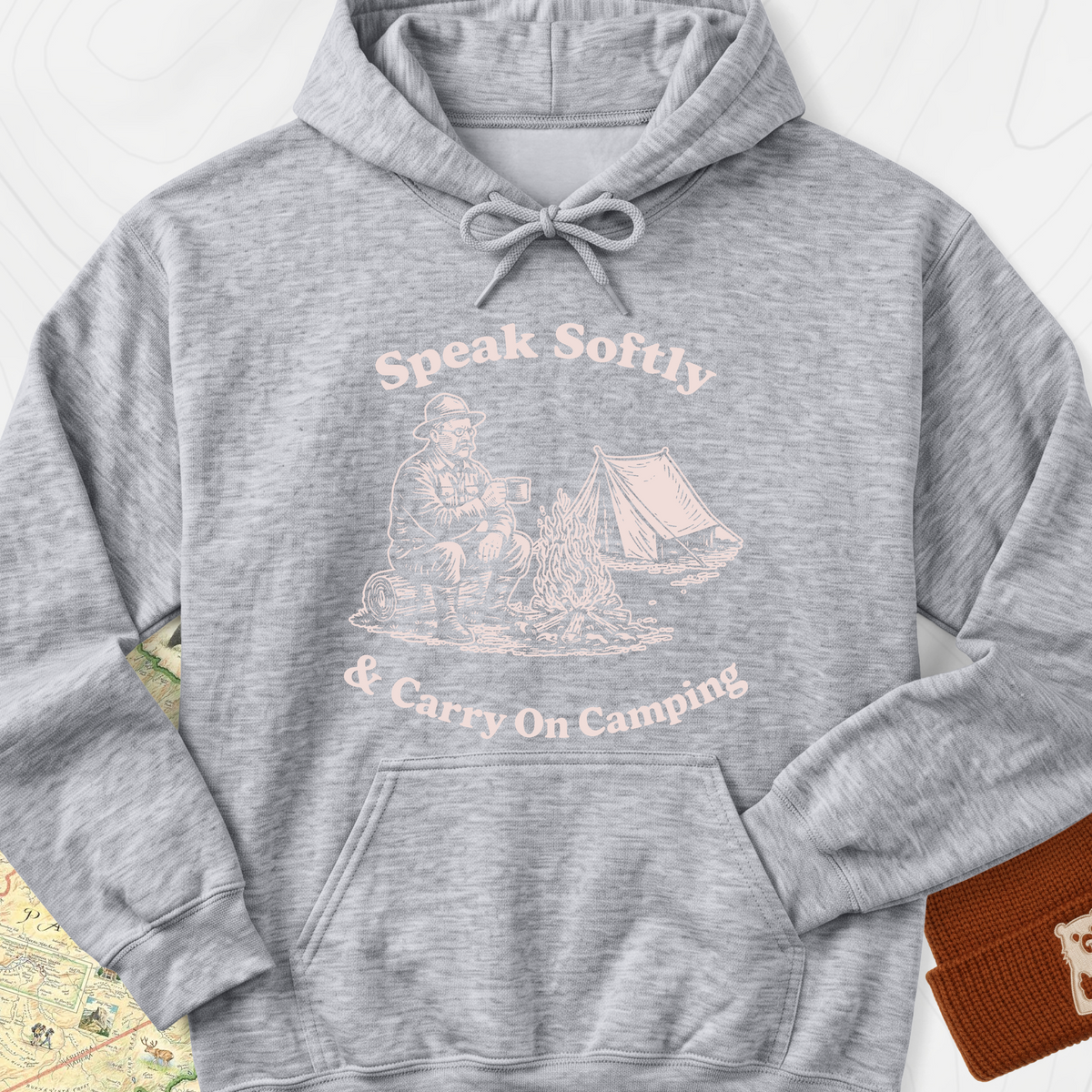 Speak Softly Campfire Hoodie - Sport Grey