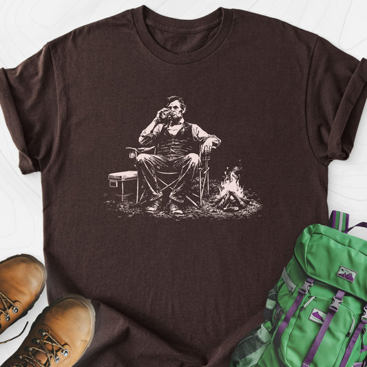 Lincoln Camp Break Dark Chocolate front print lightweight T-shirt