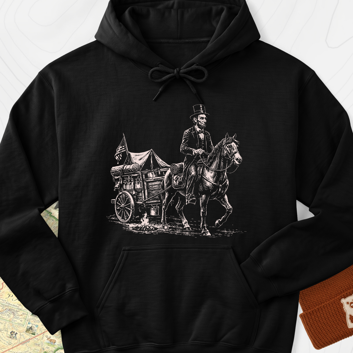 Frontier Wagon Camp Hoodie - Black