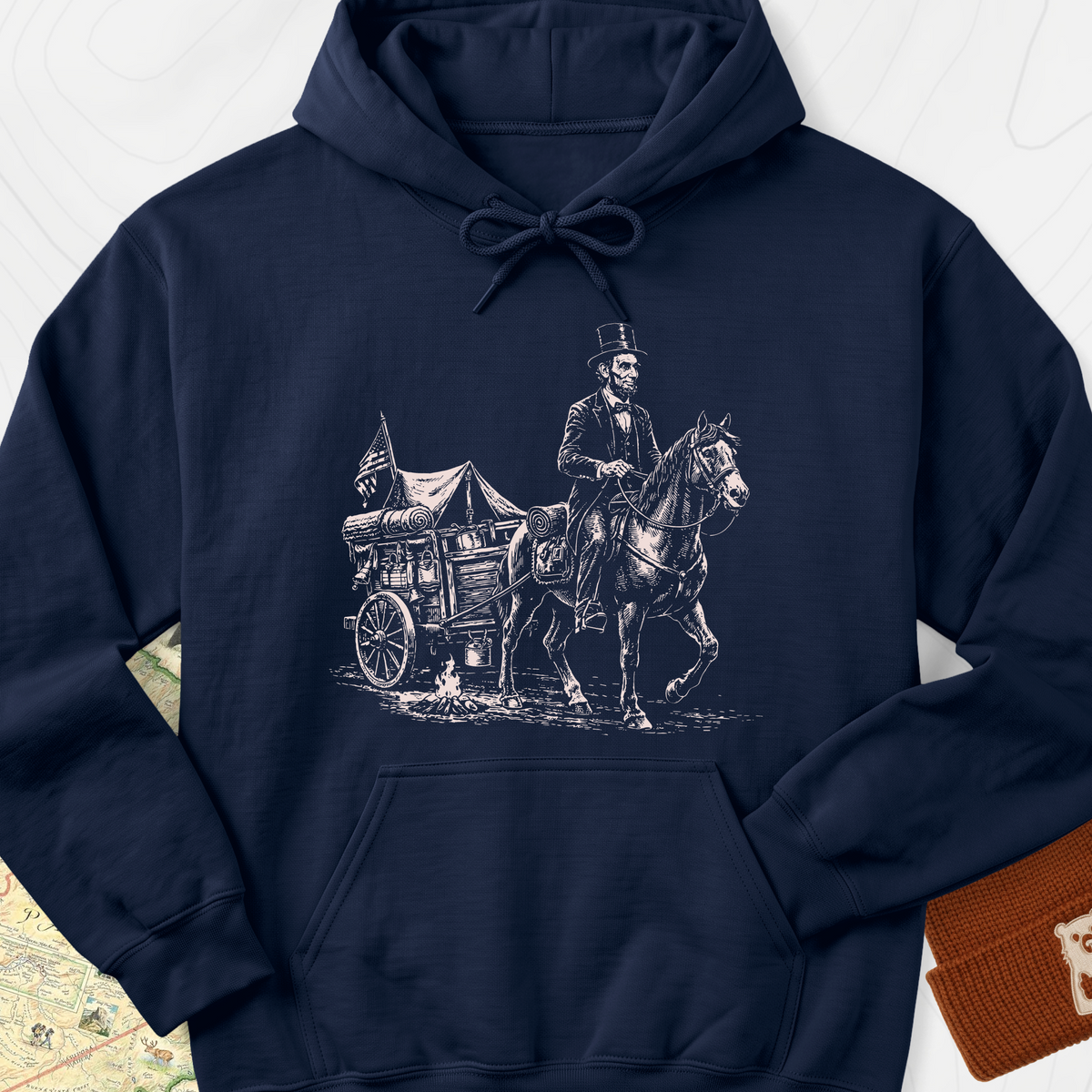 Frontier Wagon Camp Hoodie - Navy