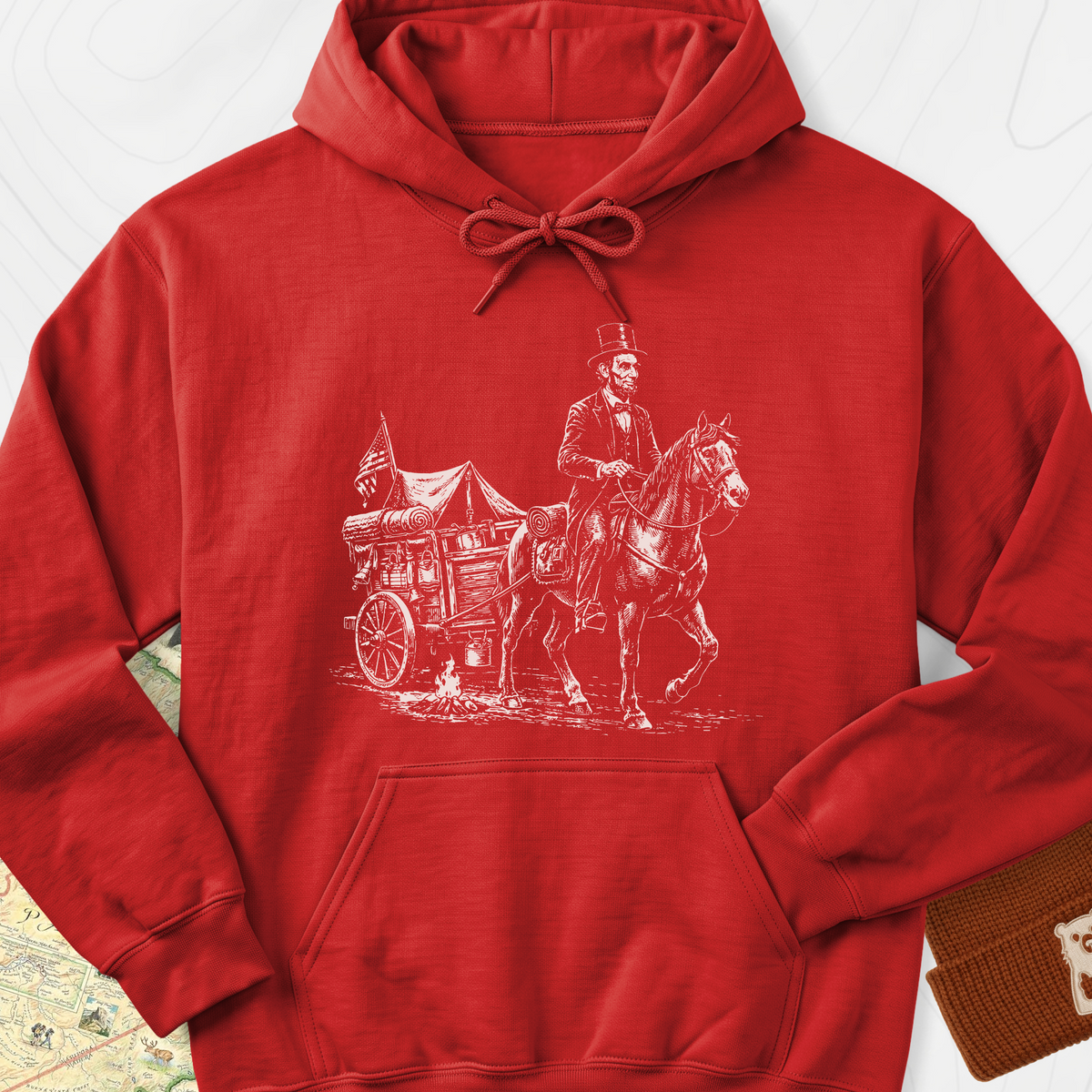 Frontier Wagon Camp Hoodie - Red
