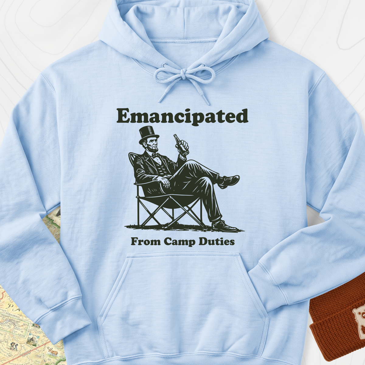 Emancipated Camper Hoodie - Light Blue