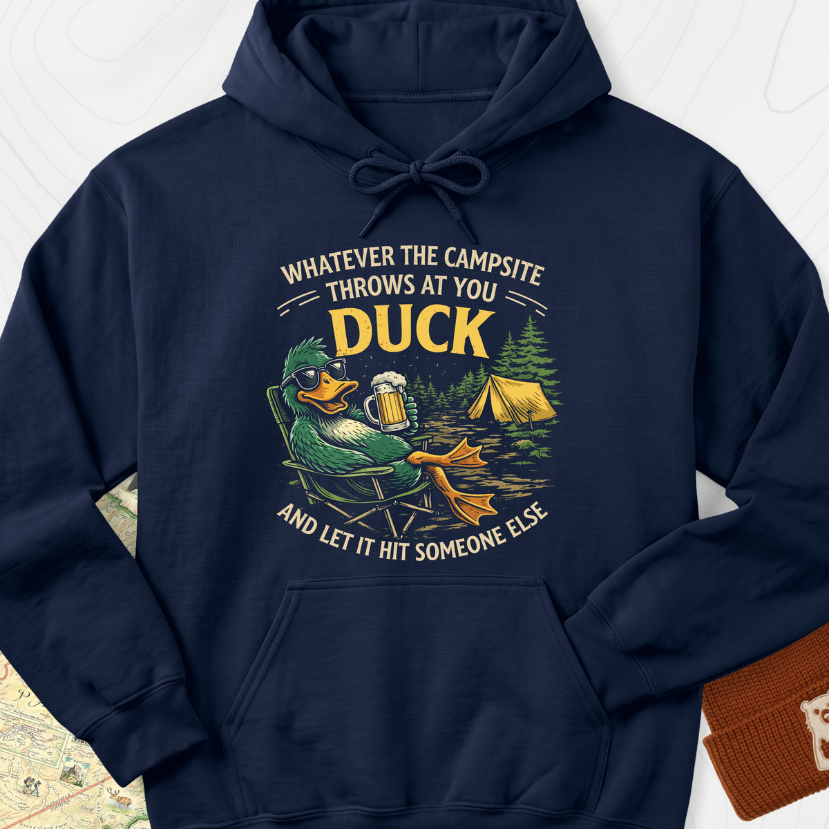 Duck and Let It Hit Hoodie - Navy