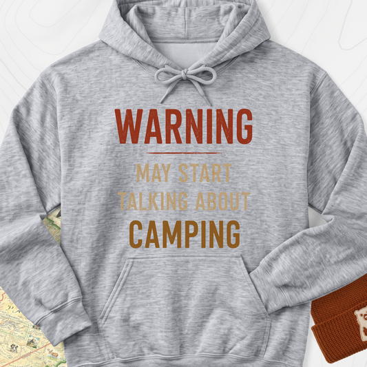 Camping Warning Hoodie - Sport Grey