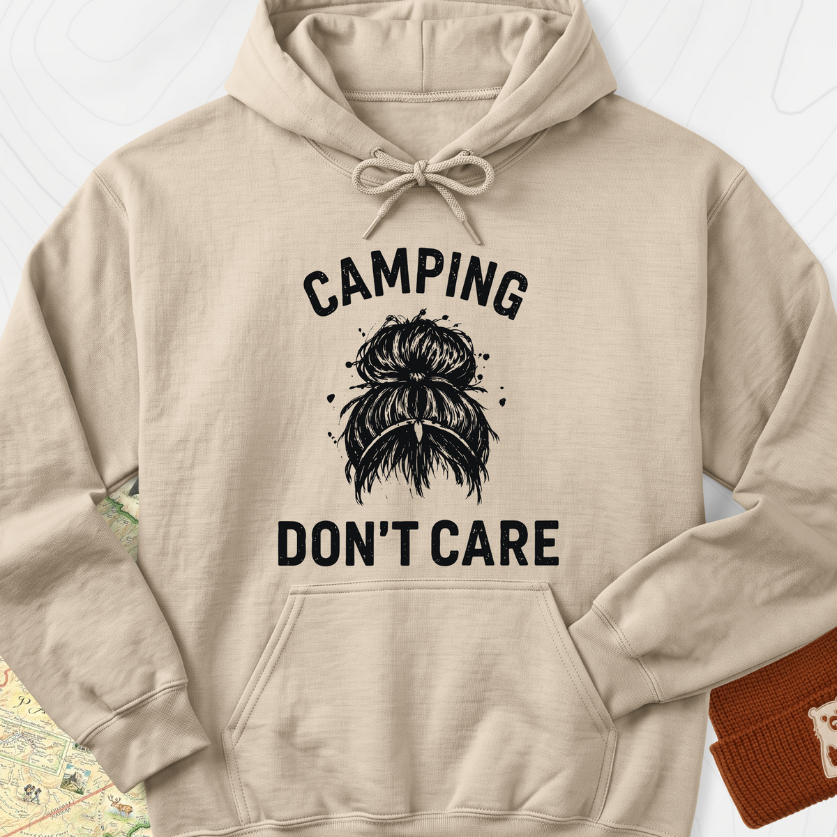 Camping Hair Hoodie - Sand
