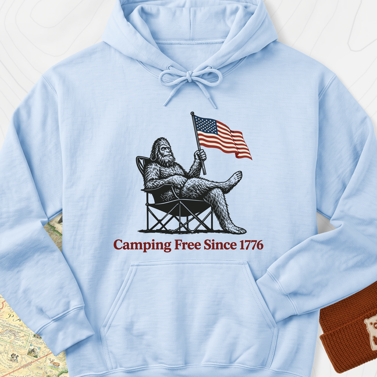 Camping Free Hoodie - Light Blue