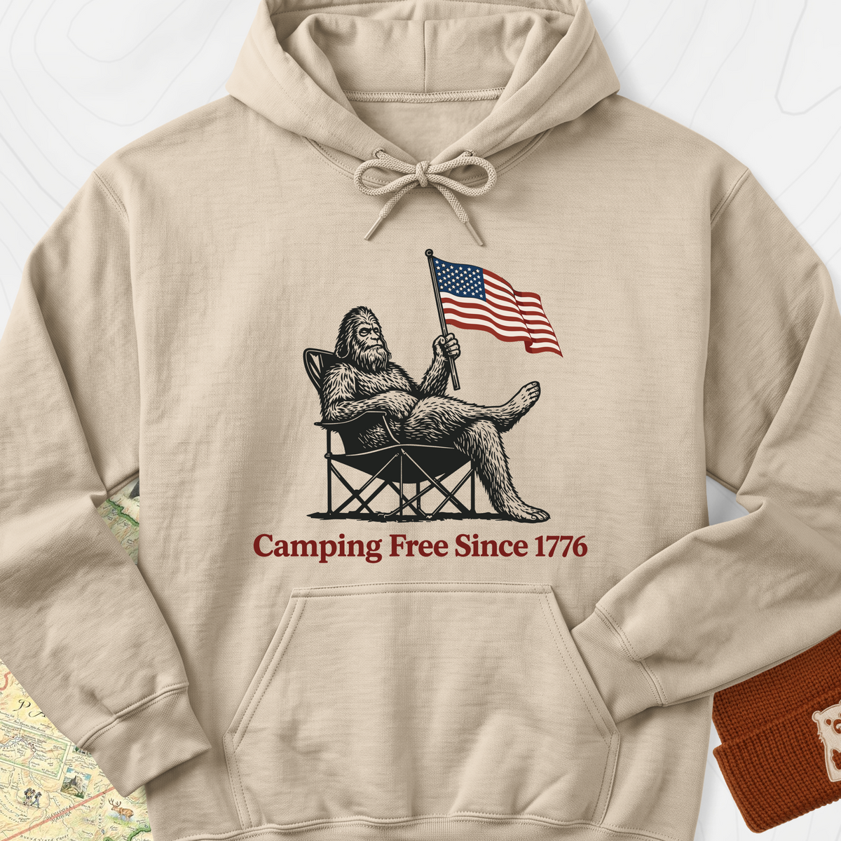 Camping Free Hoodie - Sand