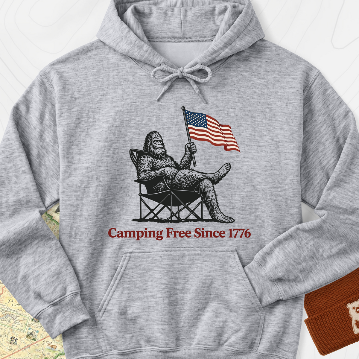 Camping Free Hoodie - Sport Grey