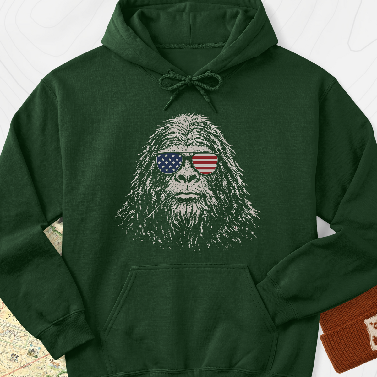 Bigfoot Freedom Shades Hoodie - Forest Green