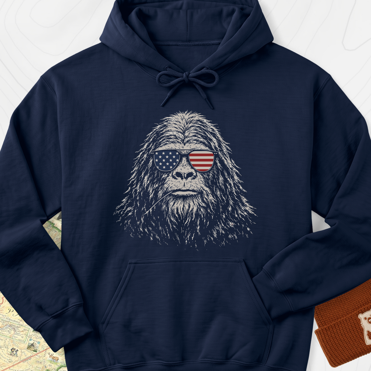 Bigfoot Freedom Shades Hoodie - Navy