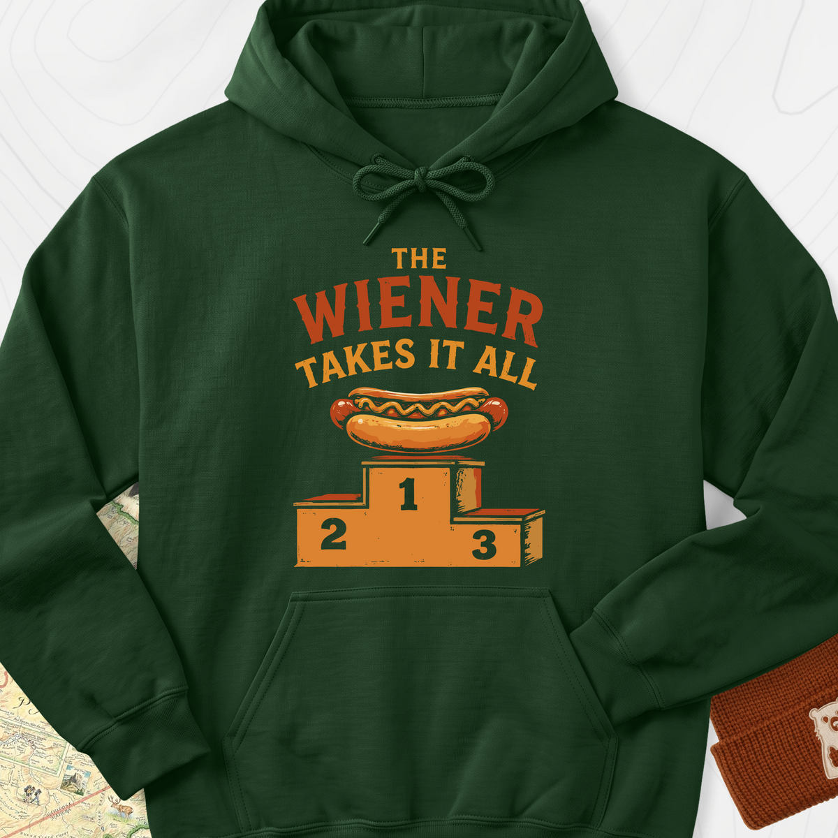Wiener Winner Hoodie - Forest Green