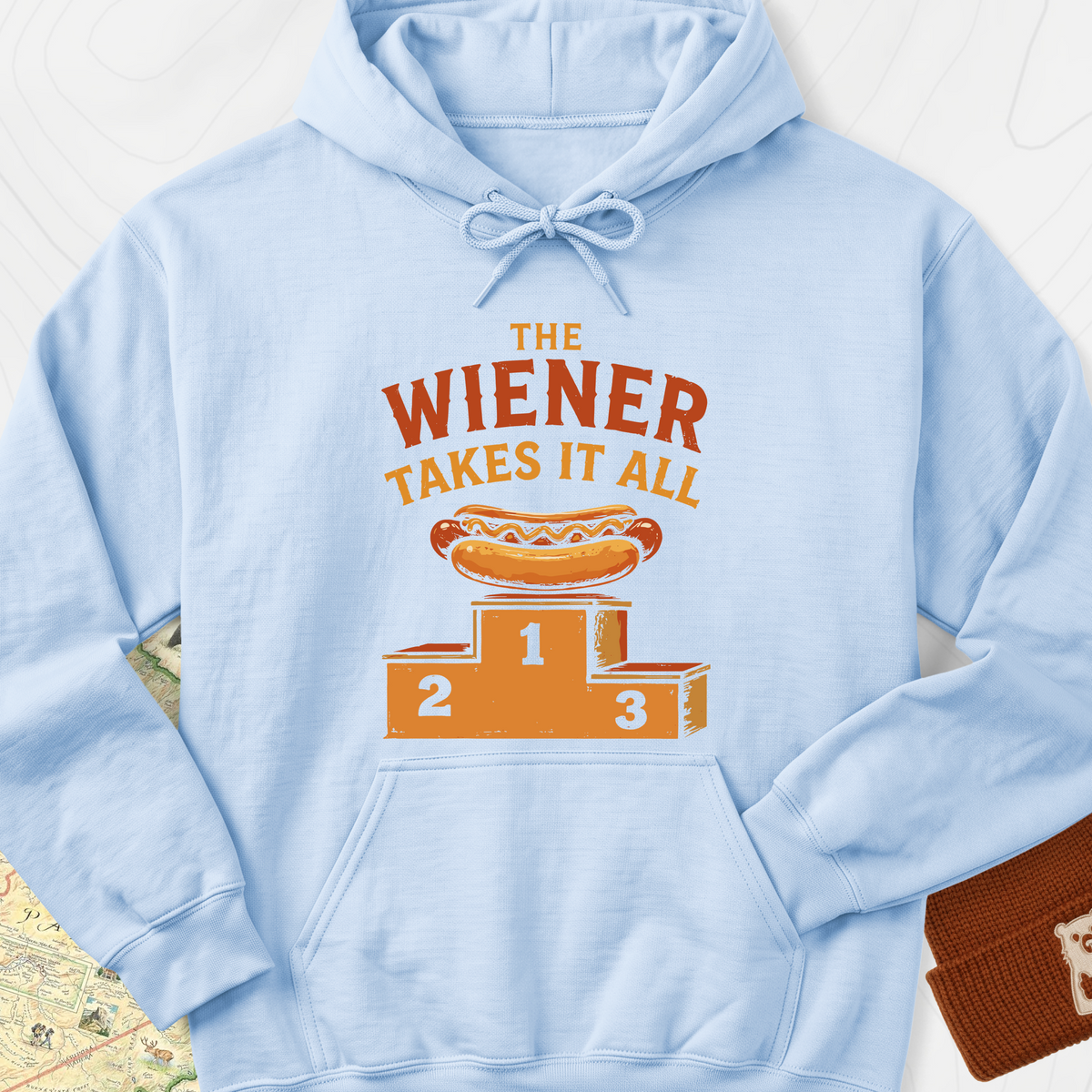 Wiener Winner Hoodie - Light Blue