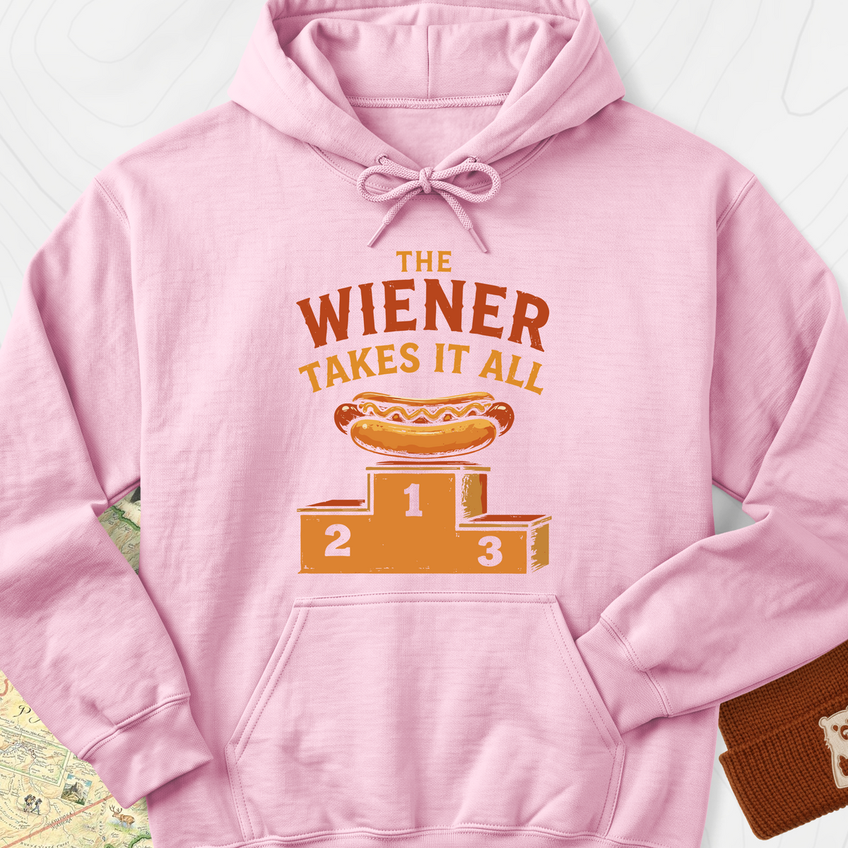 Wiener Winner Hoodie - Light Pink