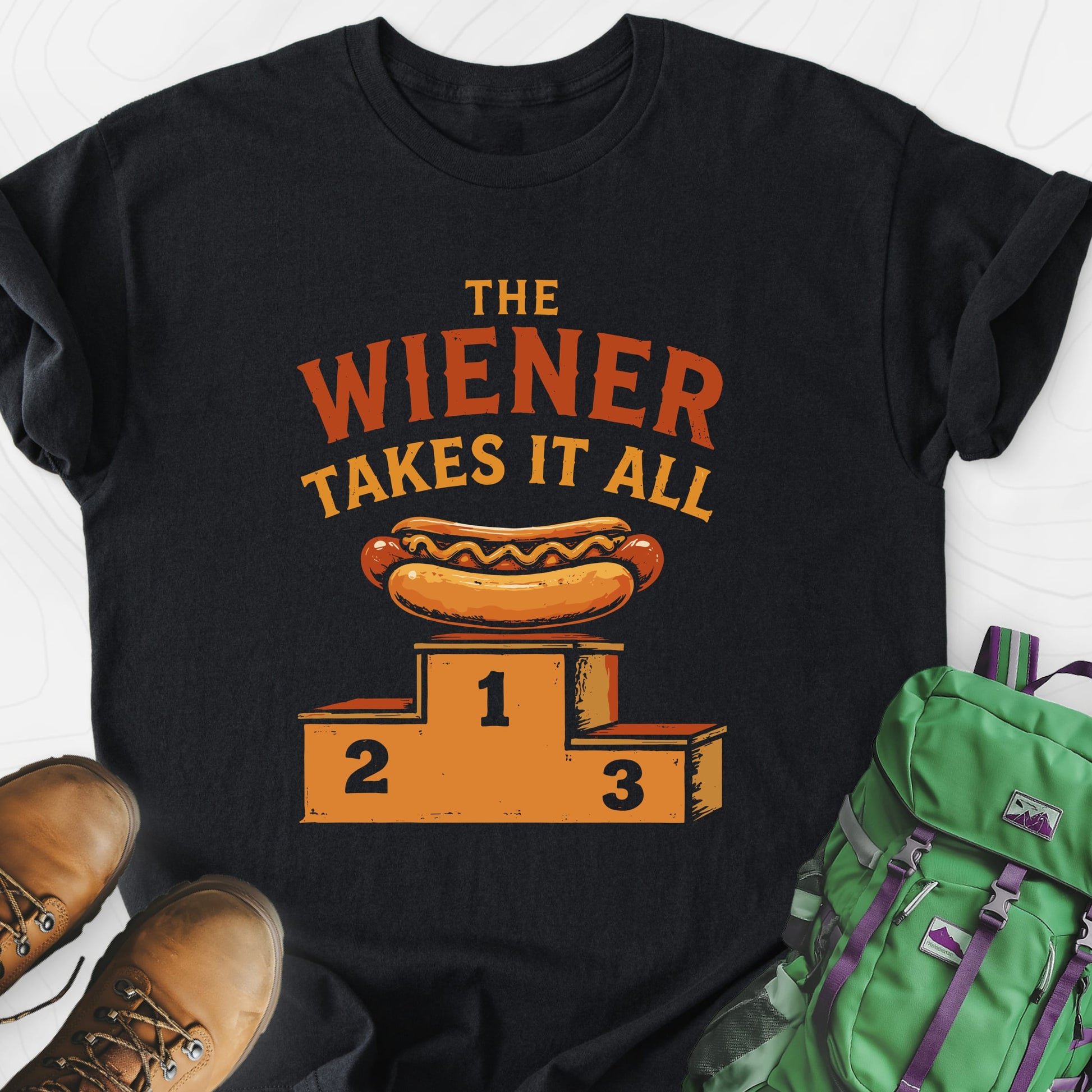 Wiener Winner Black front print lightweight T-shirt