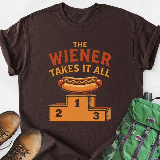 Wiener Winner Dark Chocolate front print lightweight T-shirt