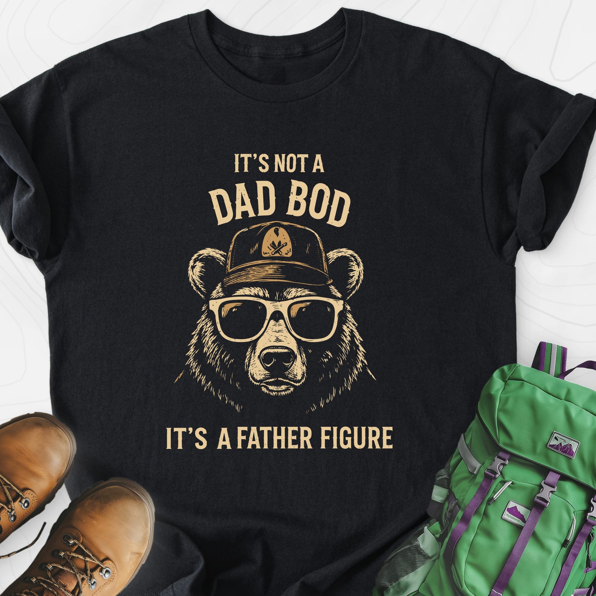 Not a Dad Bod Black front print lightweight T-shirt