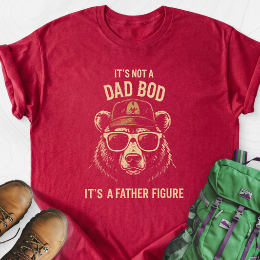 Not a Dad Bod Heather Red front print lightweight T-shirt