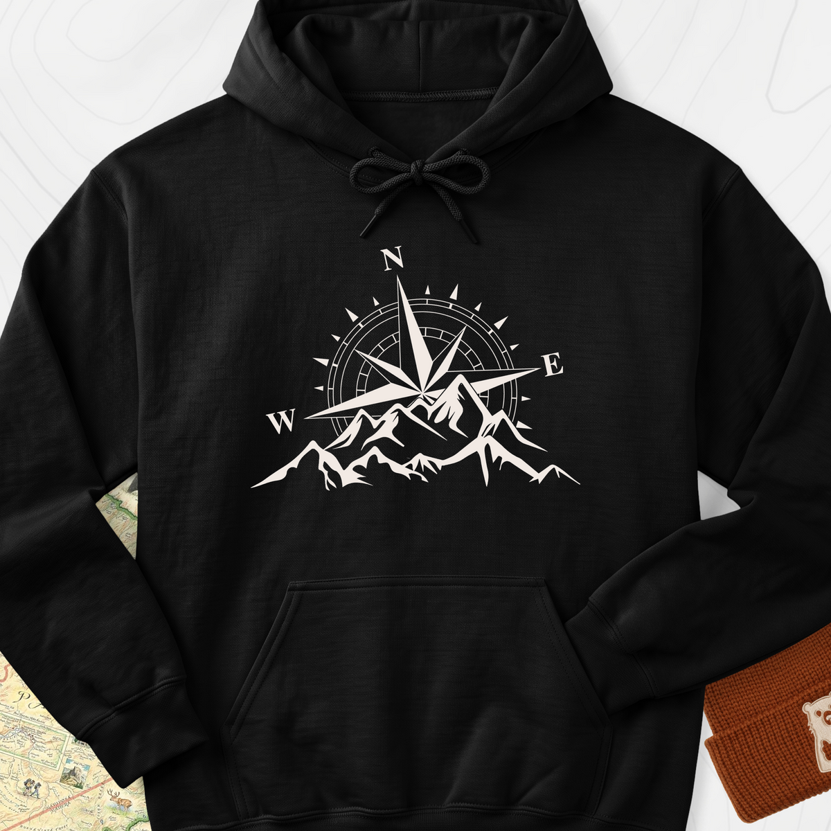 Compass Sunset Hoodie - Black