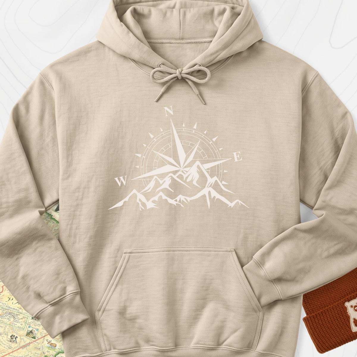 Compass Sunset Hoodie - Sand
