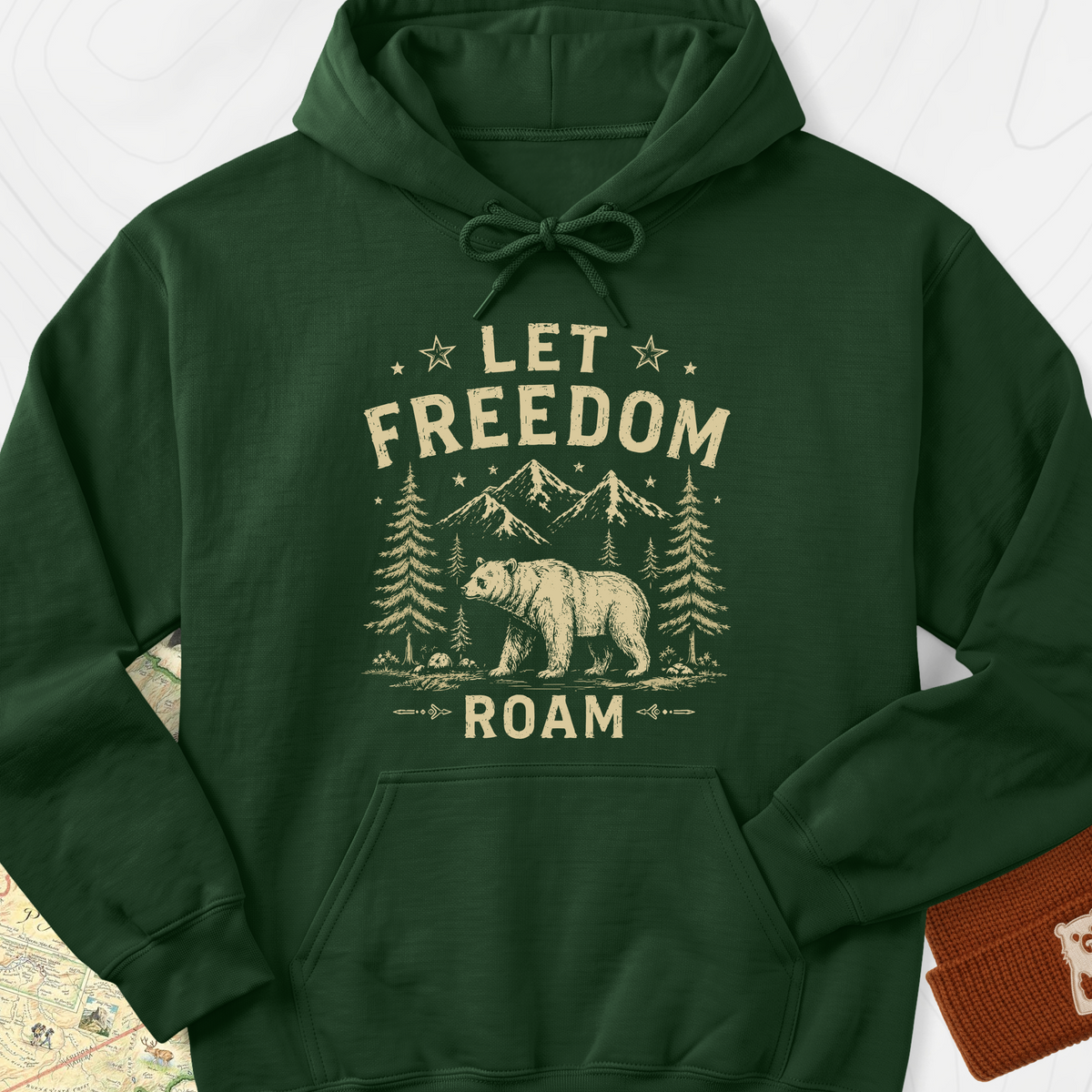 Let Freedom Roam Hoodie - Forest Green