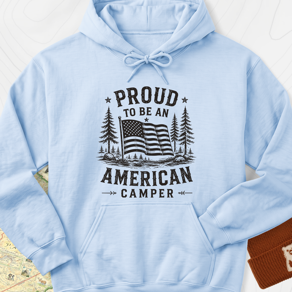American Camper Hoodie - Light Blue