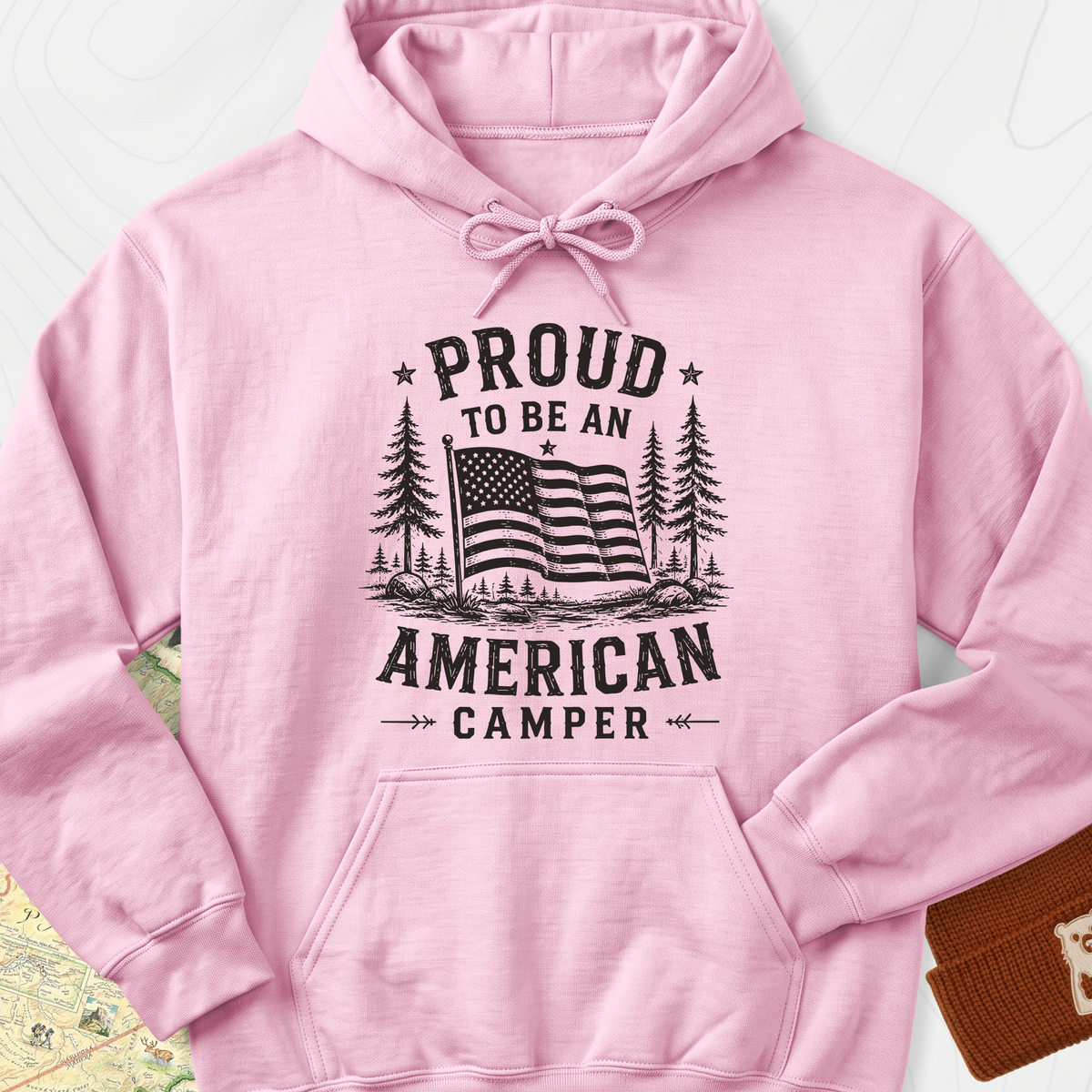 American Camper Hoodie - Light Pink