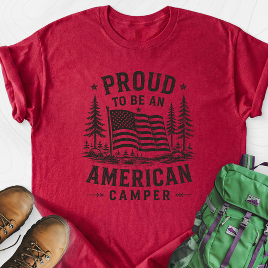 American Camper Heather Red front print lightweight T-shirt