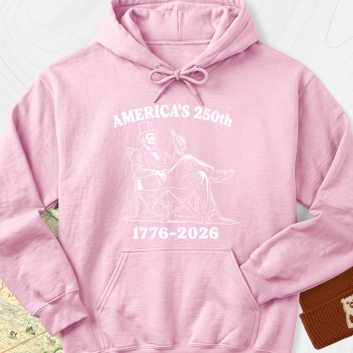 America’s 250th Lincoln Hoodie - Light Pink