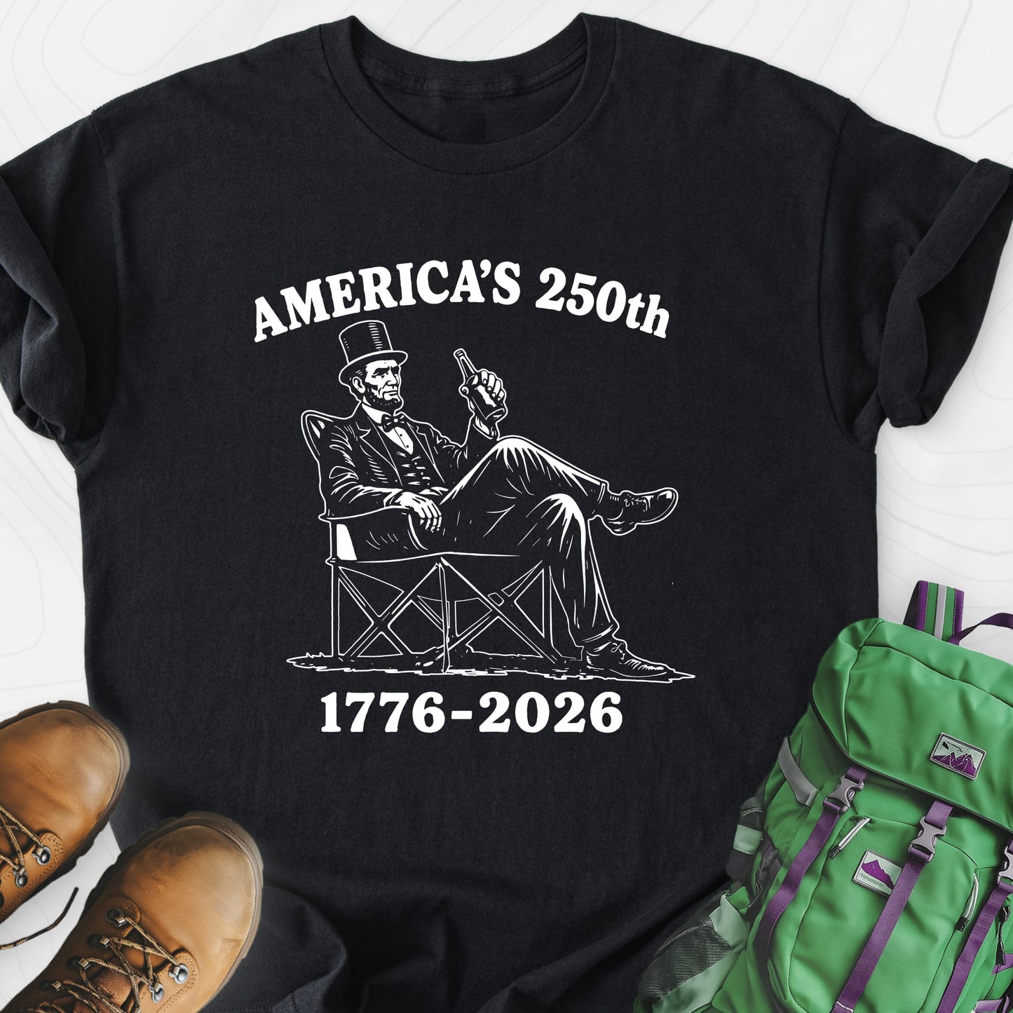 America’s 250th Lincoln Black front print lightweight T-shirt