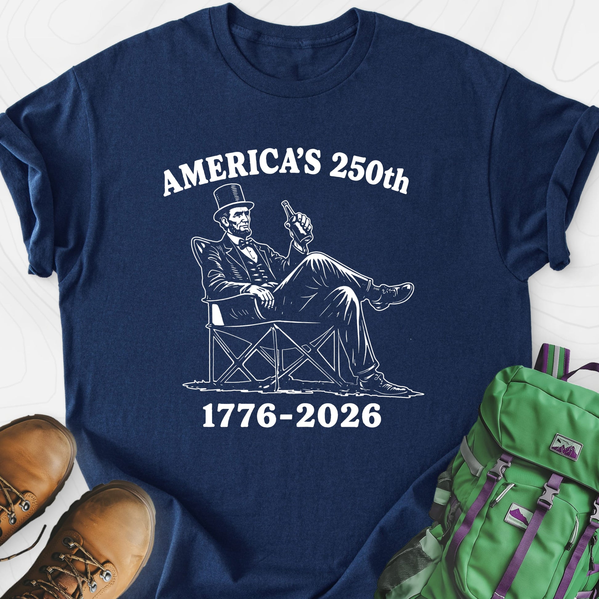 America’s 250th Lincoln Navy front print lightweight T-shirt