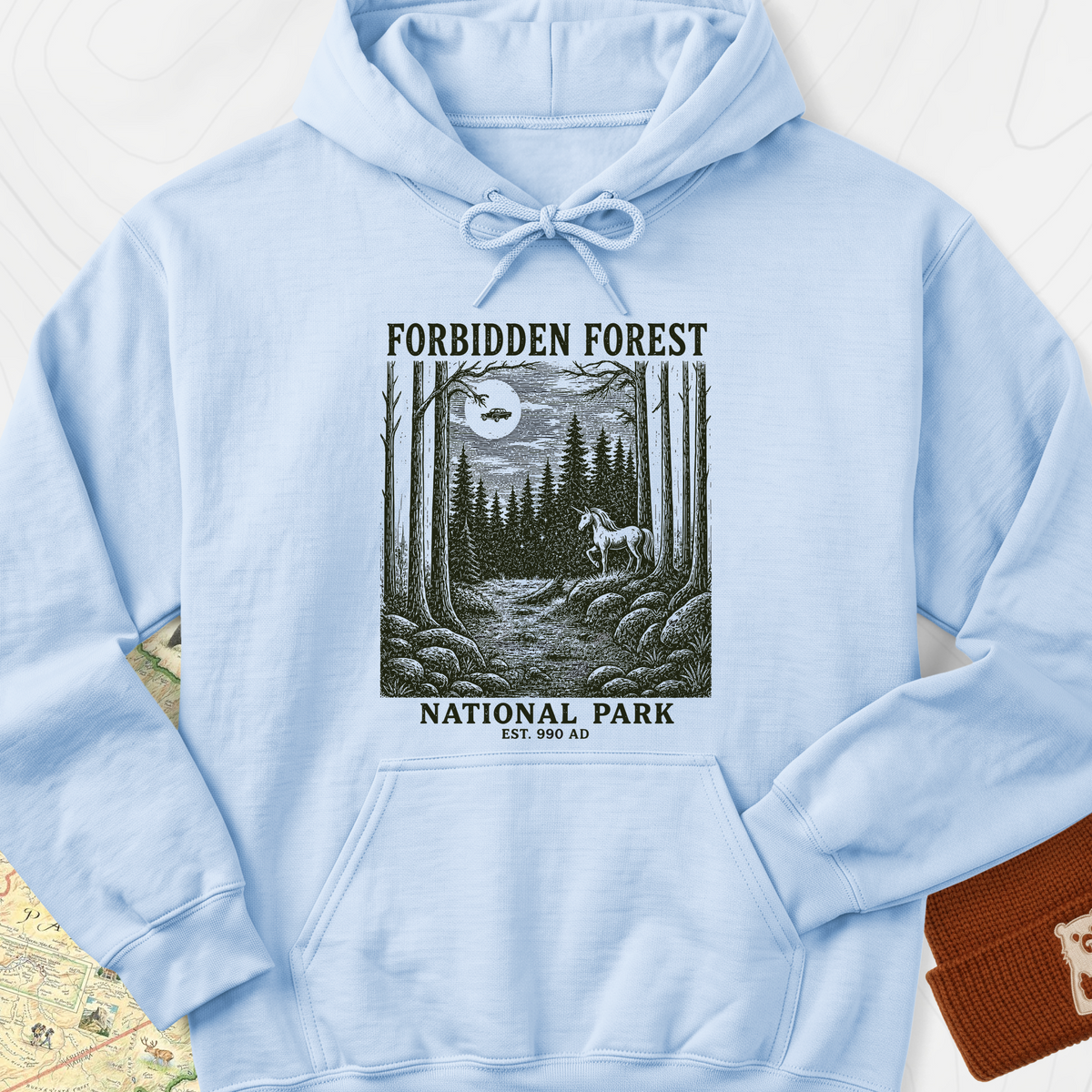 Forbidden Forest Hoodie - Light Blue